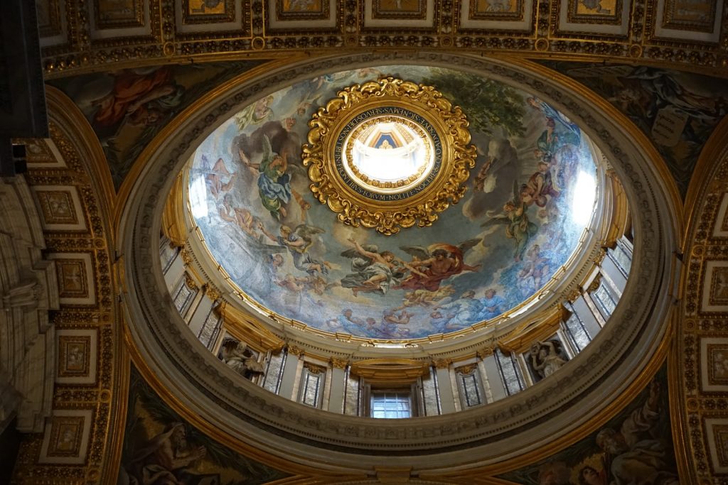 brown and white dome ceiling